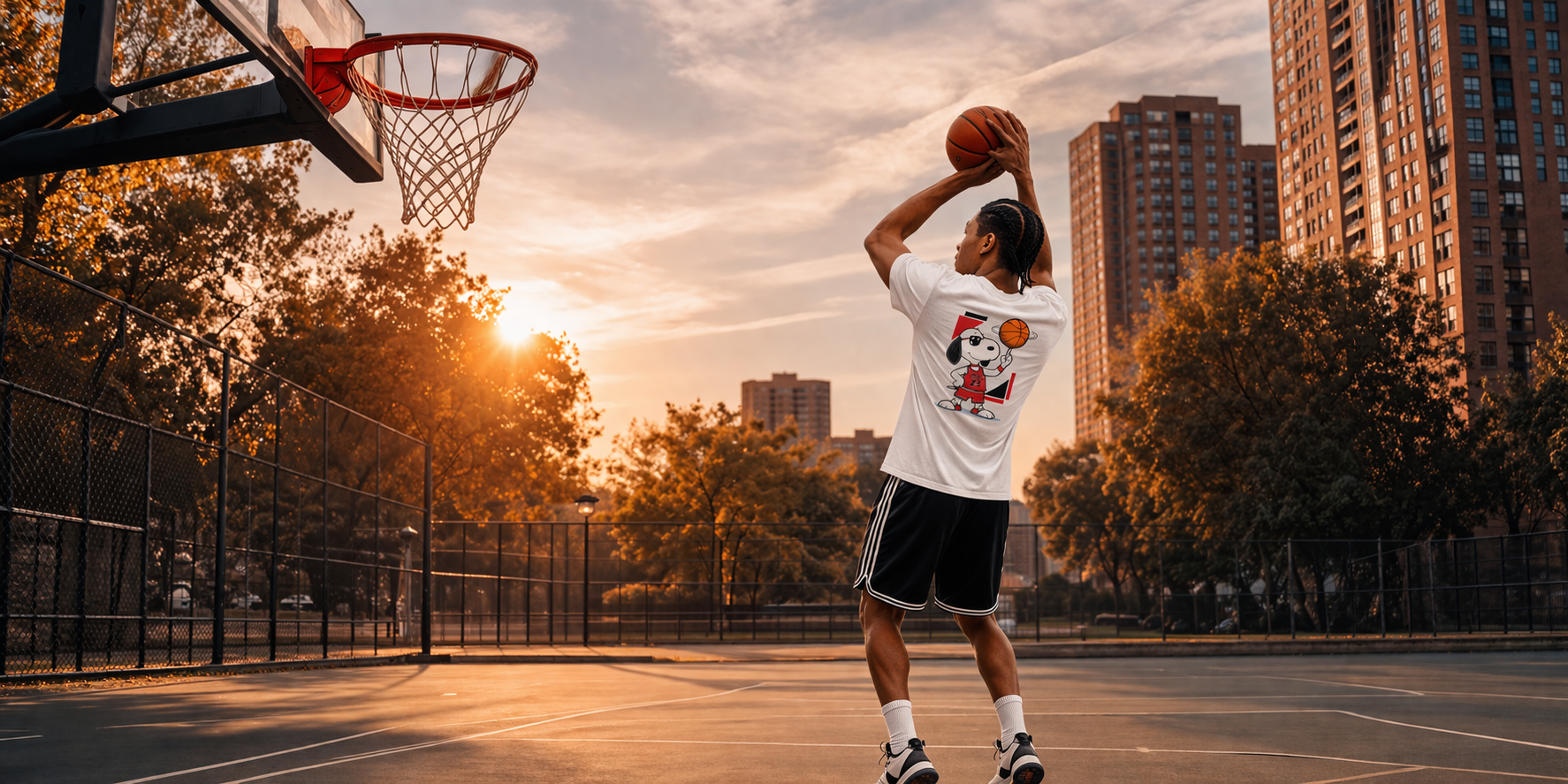 Basketball player dunking