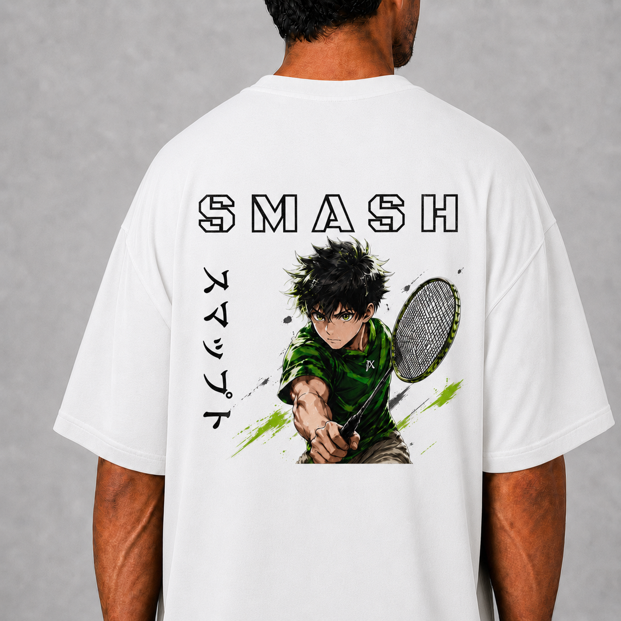 Neon Smash: Oversized Badminton T-Shirt