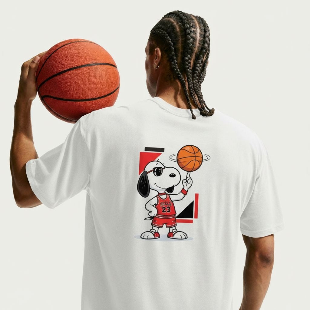 Snoopy playing Basketball Unisex Dryfit T-Shirt