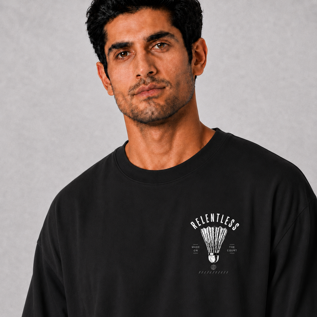 Relentless: Oversized Badminton T-Shirt