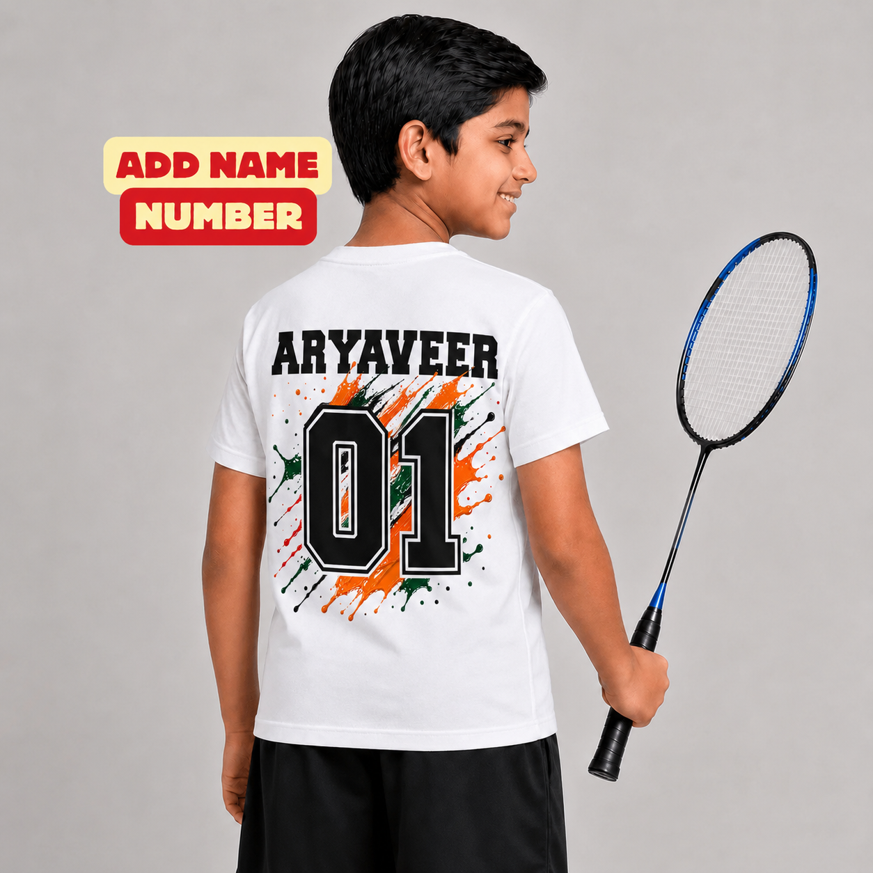 Paint Smash: Cotton Badminton T-Shirt
