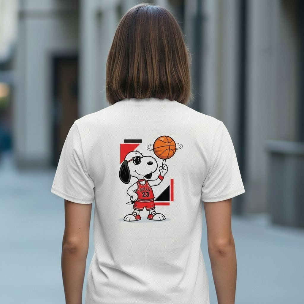 Snoopy playing Basketball Unisex Dryfit T-Shirt