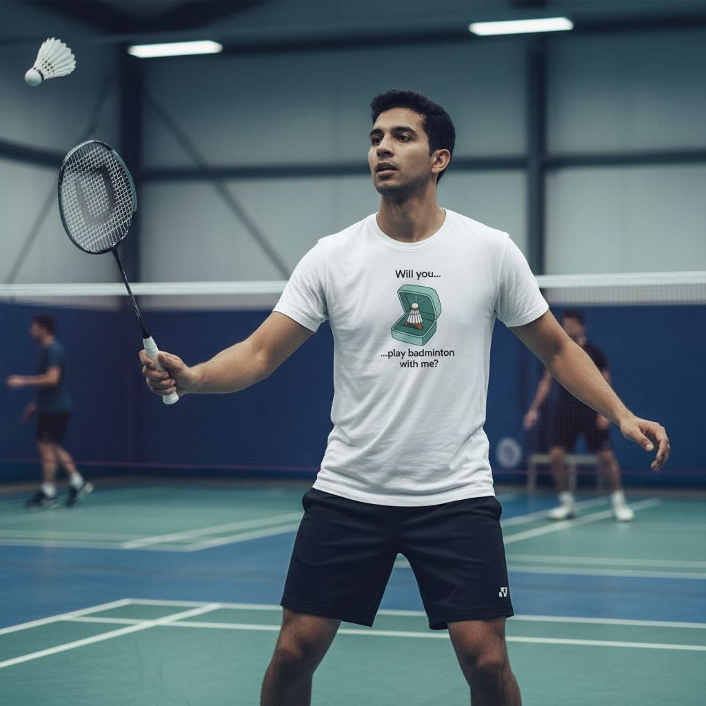Play Badminton With Me Unisex Cotton T-shirt
