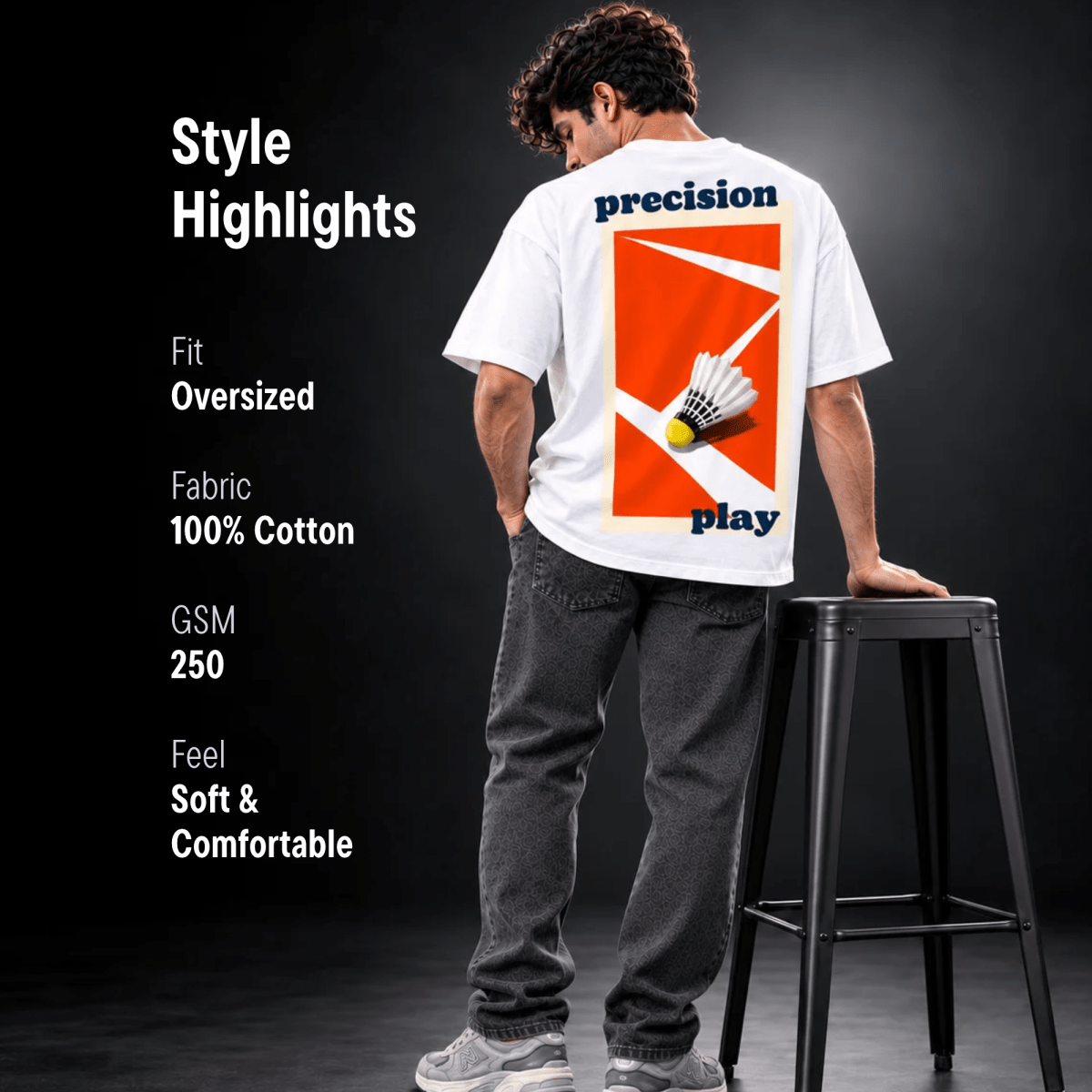 Precision Play: Oversized Badminton T-Shirt | Oversized | Arteeq