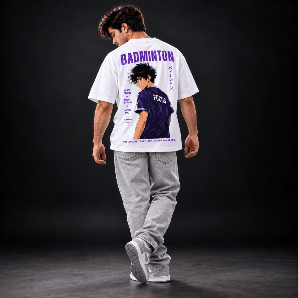 Purple Lock: Oversized Badminton T-Shirt | Oversized | Arteeq