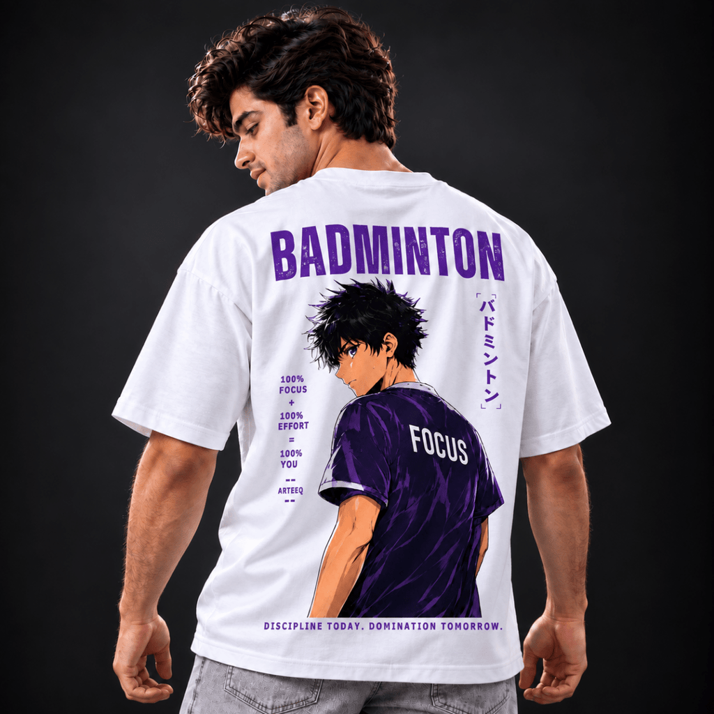 Purple Lock: Oversized Badminton T-Shirt | Oversized | Arteeq
