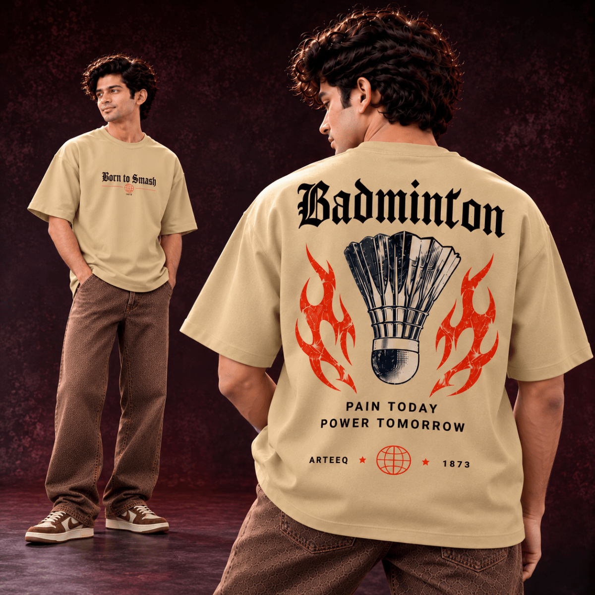 Pain to Power: Oversized Badminton T-Shirt | Oversized | Arteeq