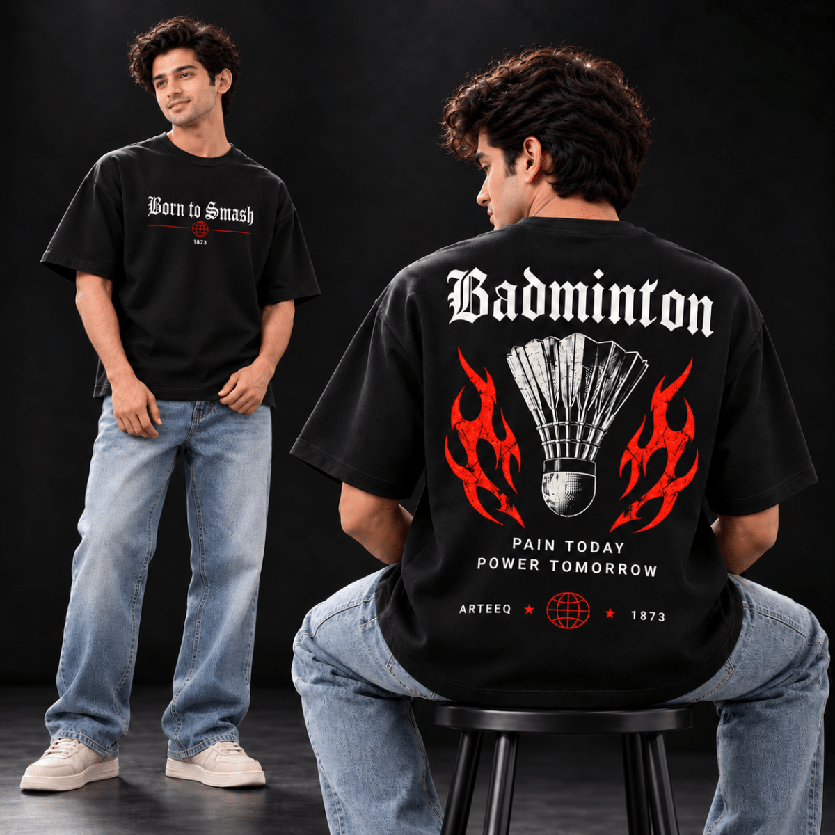 Pain to Power: Oversized Badminton T-Shirt | Oversized | Arteeq