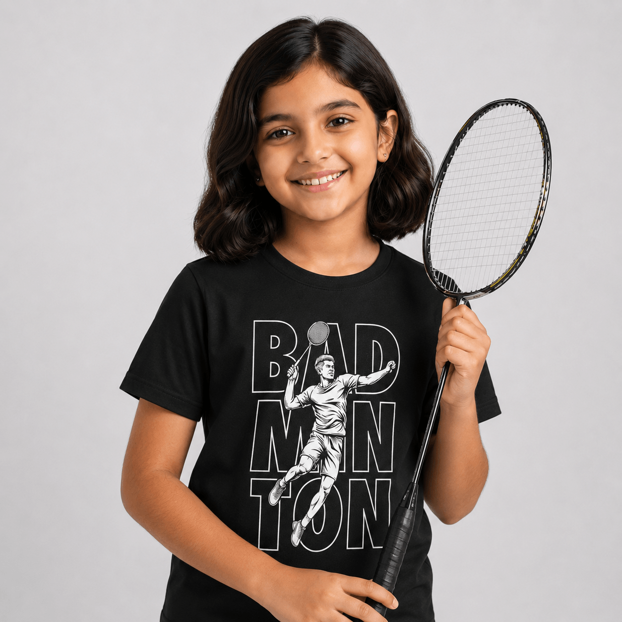Smash Mode: Cotton Badminton T-Shirt