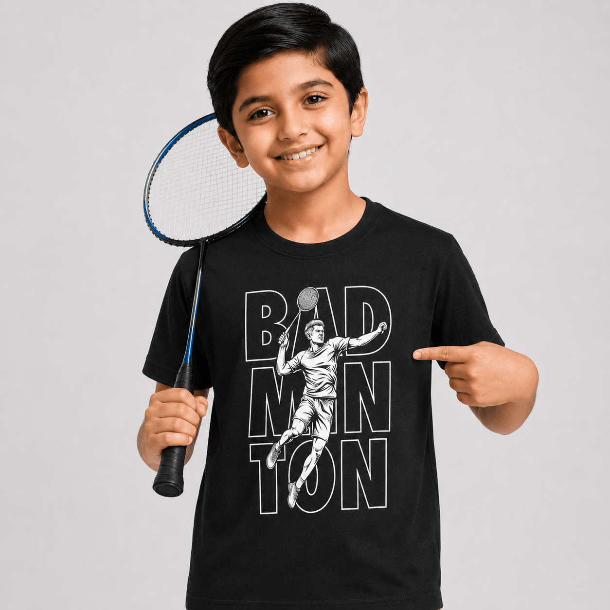 Smash Mode: Cotton Badminton T-Shirt