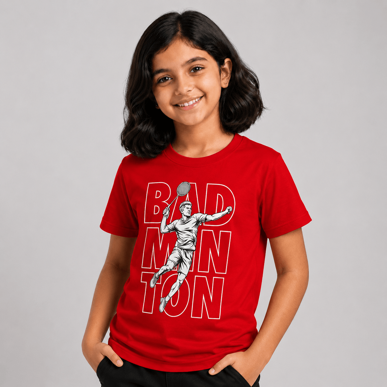 Smash Mode: Cotton Badminton T-Shirt