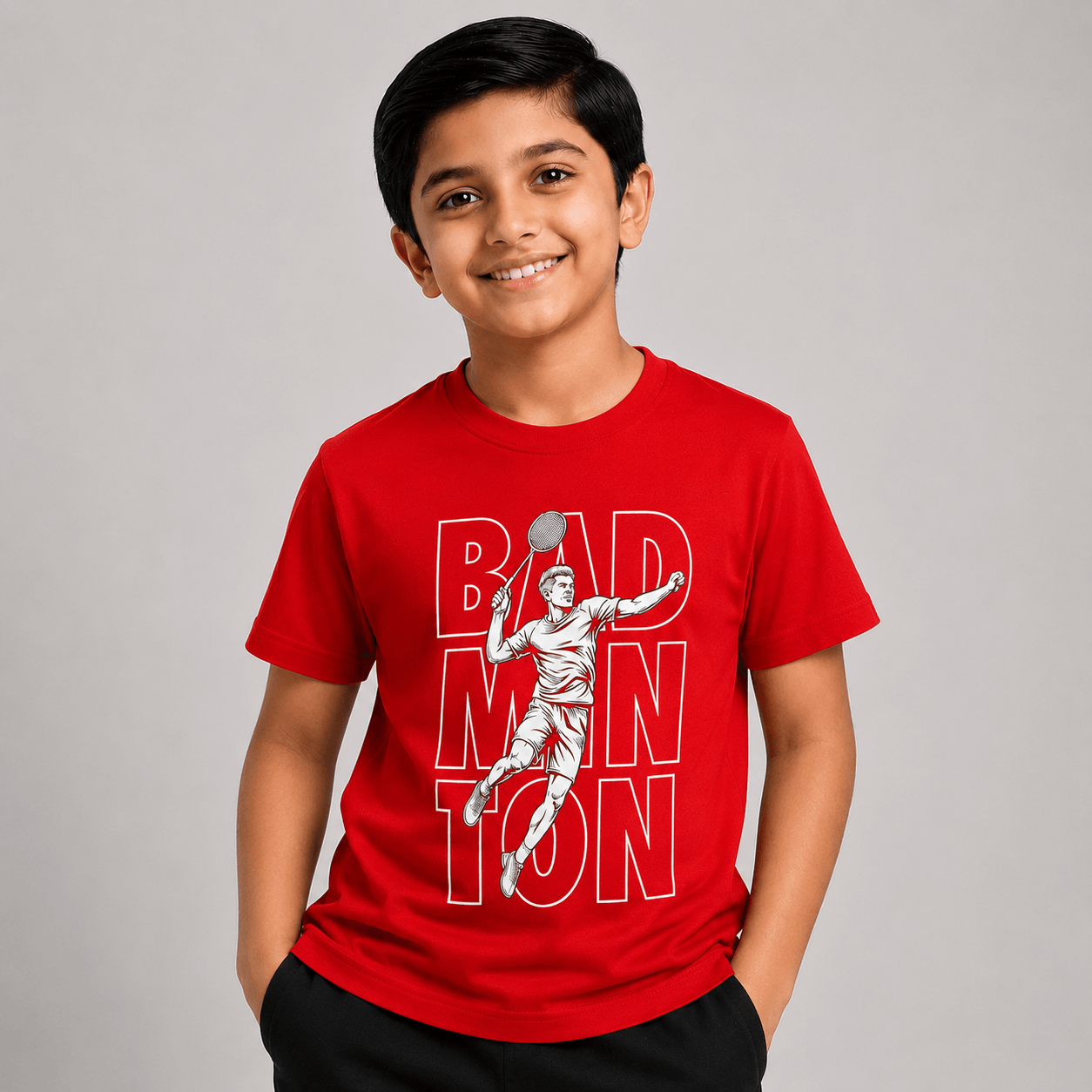 Smash Mode: Cotton Badminton T-Shirt