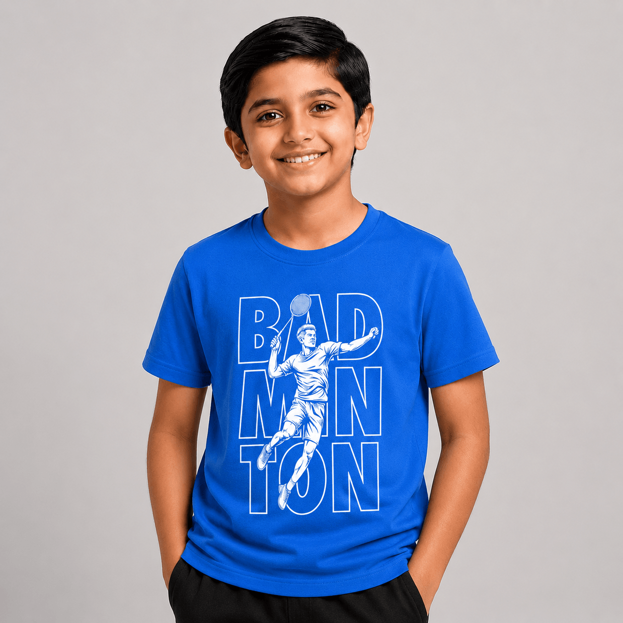 Smash Mode: Cotton Badminton T-Shirt