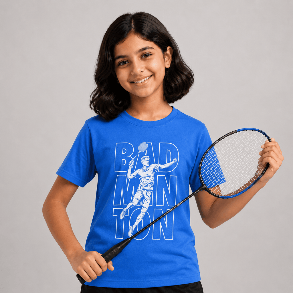 Smash Mode: Cotton Badminton T-Shirt
