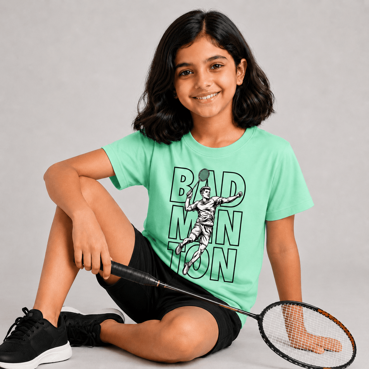 Smash Mode: Cotton Badminton T-Shirt