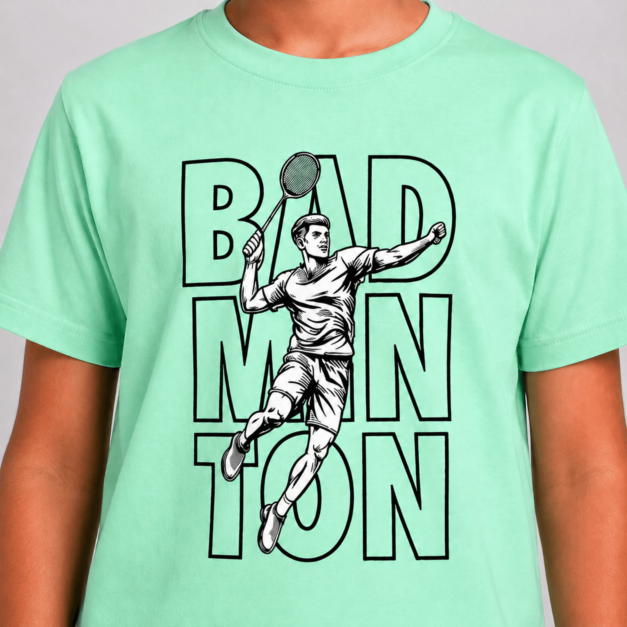 Smash Mode: Cotton Badminton T-Shirt