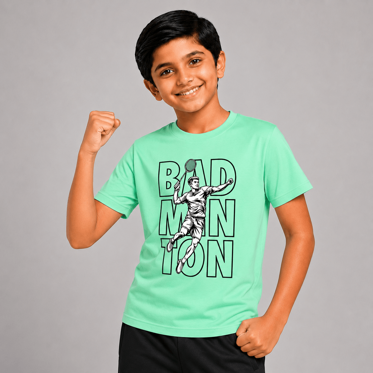 Smash Mode: Cotton Badminton T-Shirt