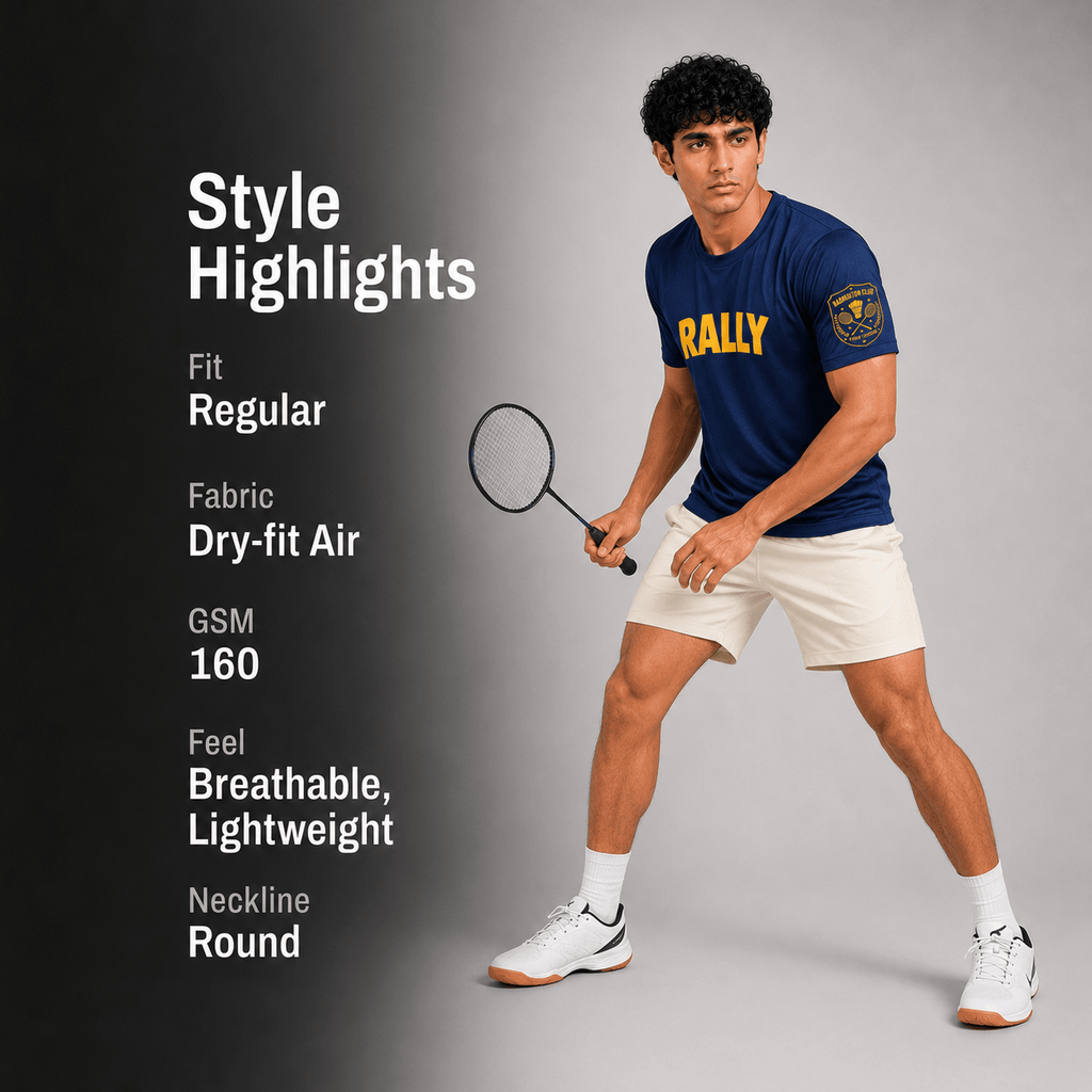 Rally Rebel: Dry-fit Badminton T-Shirt