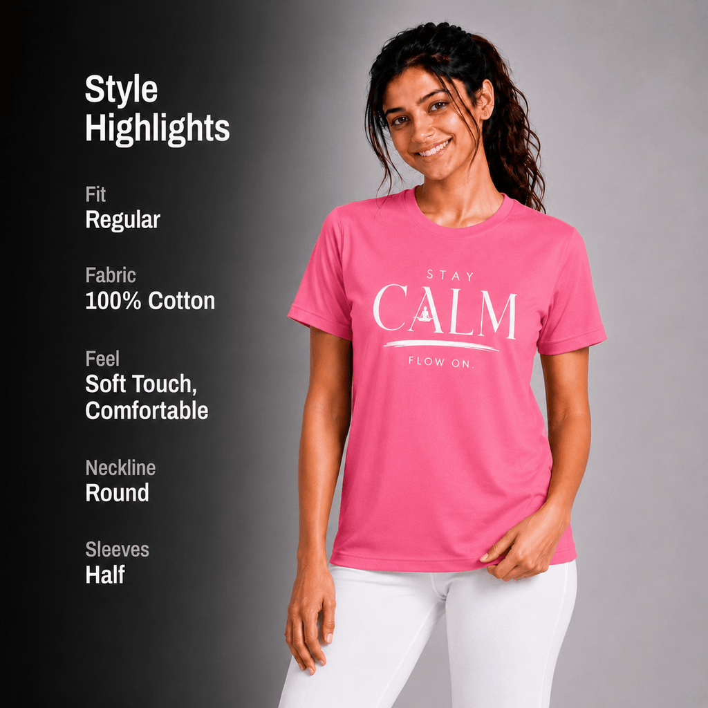 Calm Aura: Cotton Yoga T-Shirt