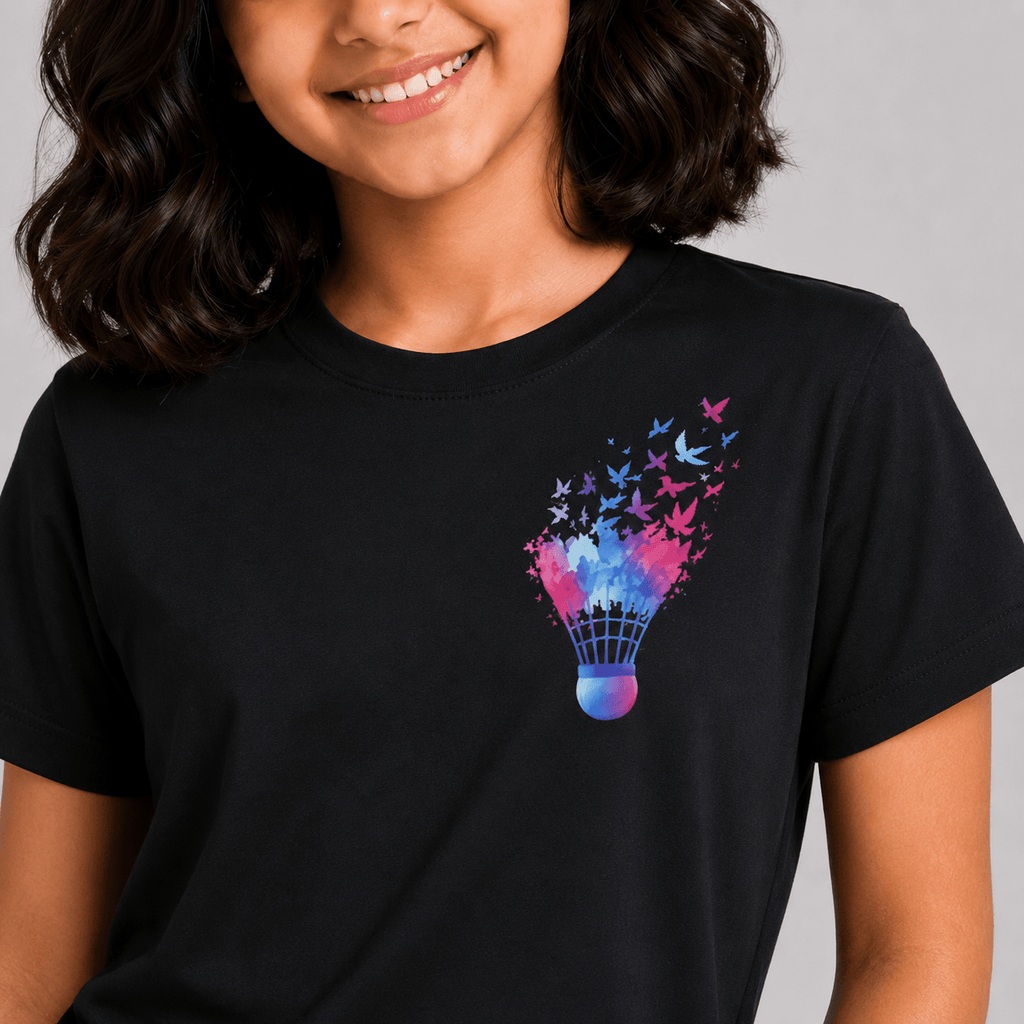 Shuttle Butterfly: Cotton Badminton T-Shirt
