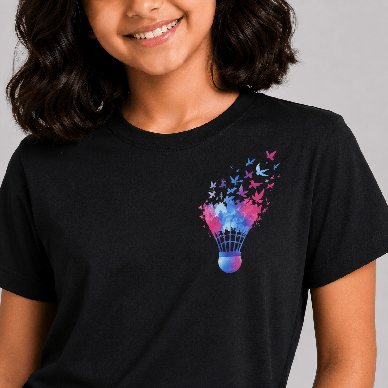 Shuttle Butterfly: Cotton Badminton T-Shirt