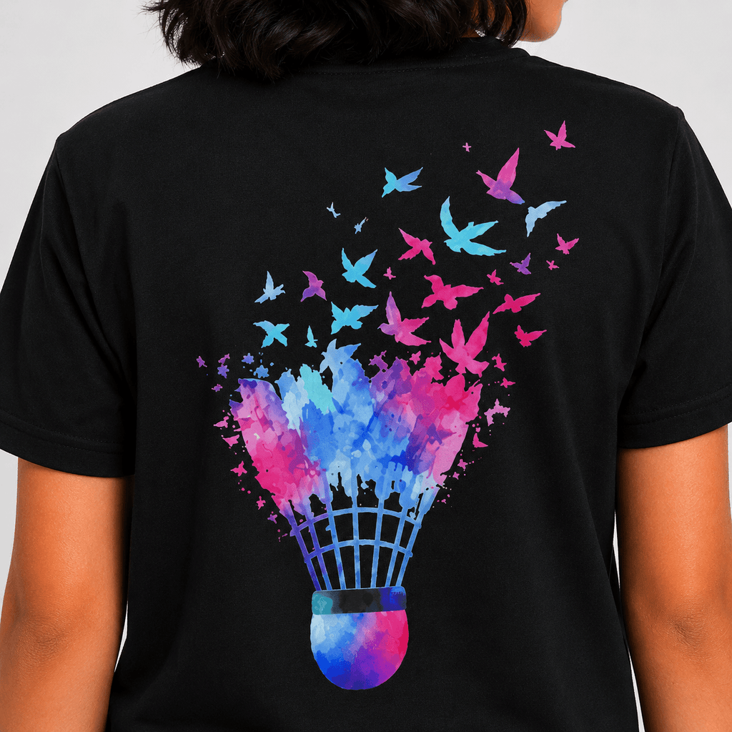 Shuttle Butterfly: Cotton Badminton T-Shirt