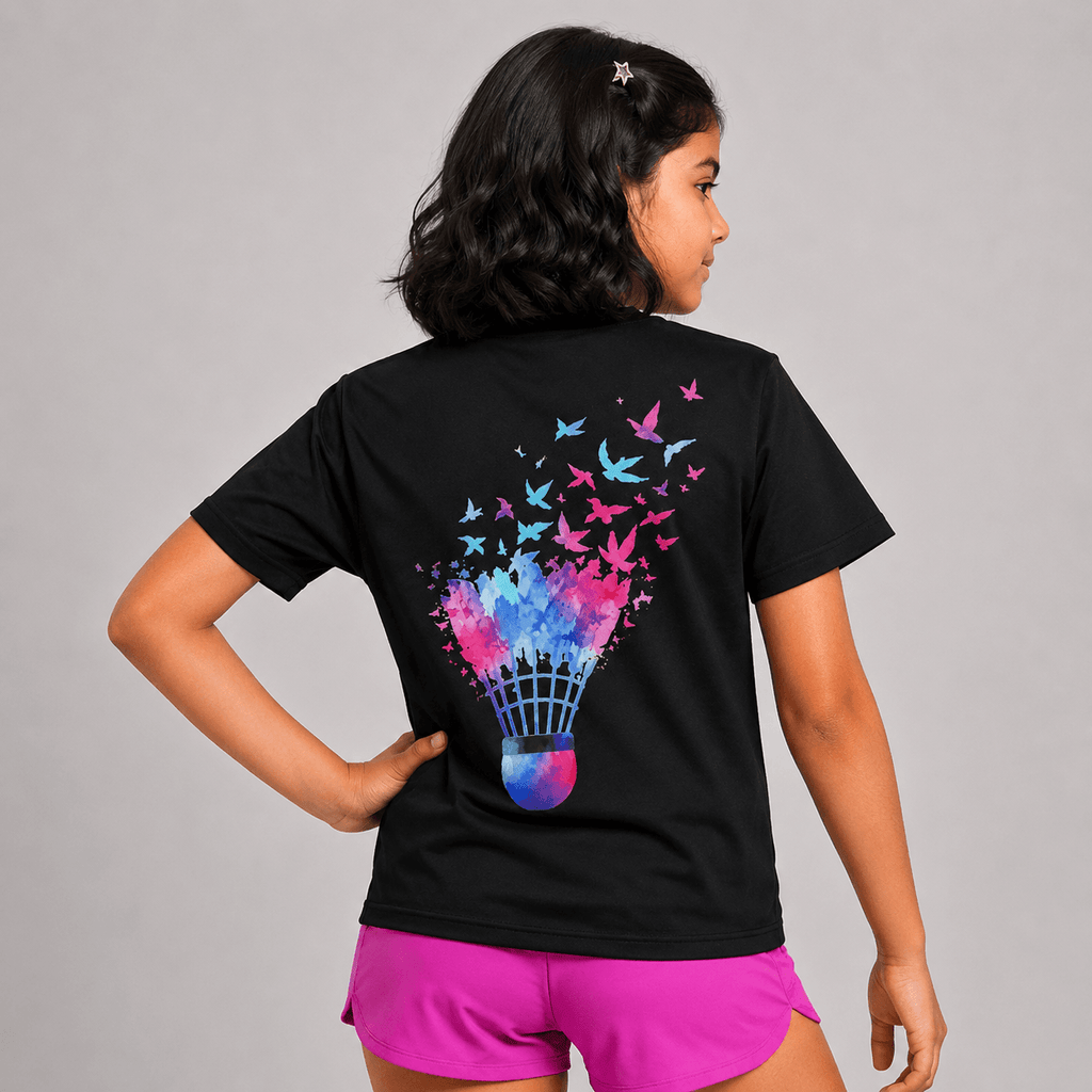 Shuttle Butterfly: Cotton Badminton T-Shirt