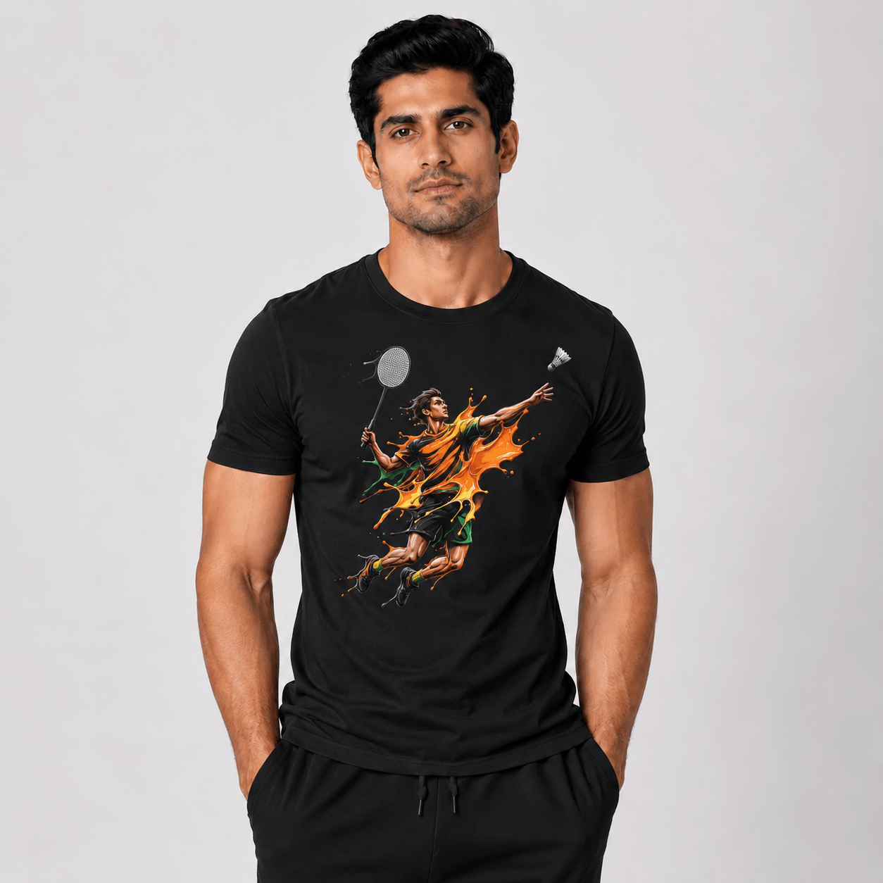 Paint Smash: Dry-fit Badminton T-Shirt