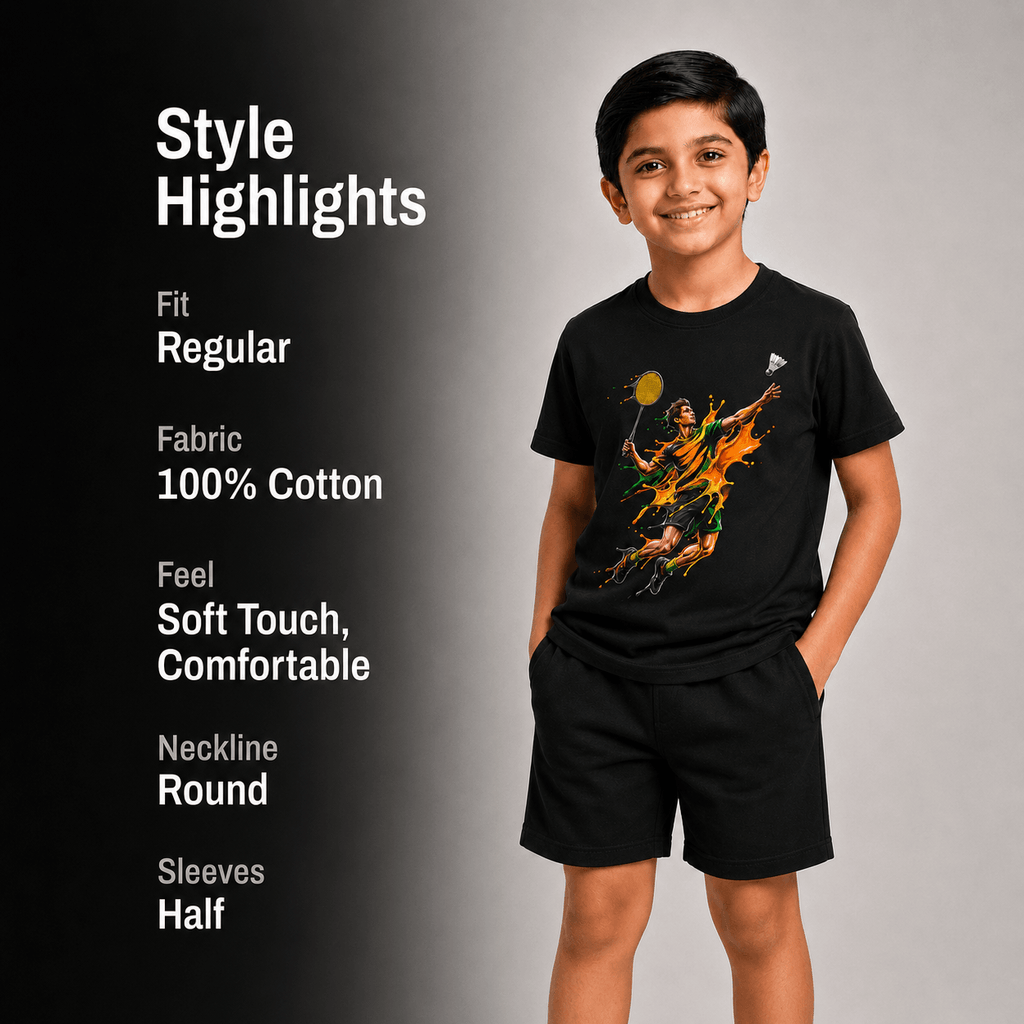 Paint Smash: Cotton Badminton T-Shirt