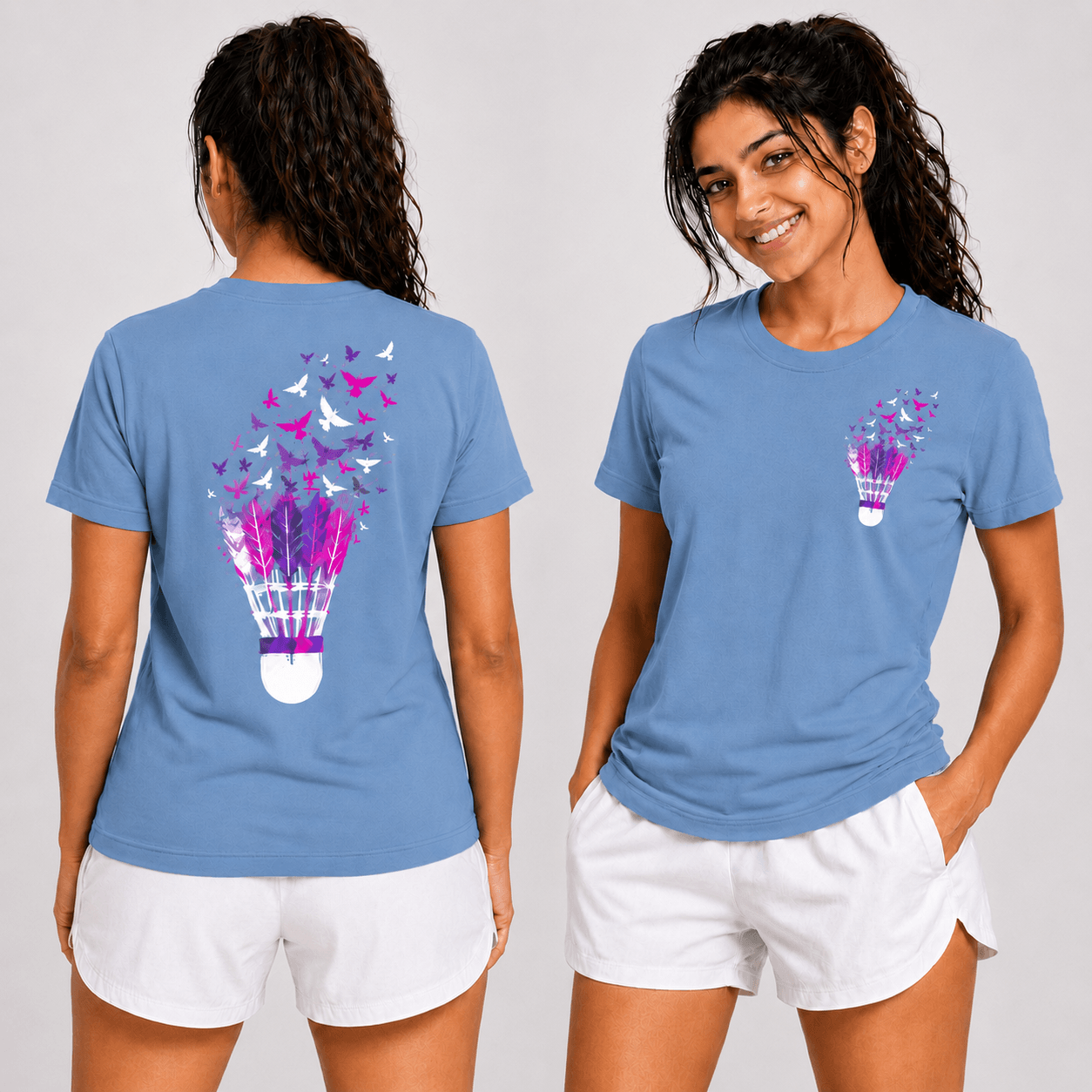 Shuttle Butterfly: Dry-fit Badminton T-Shirt