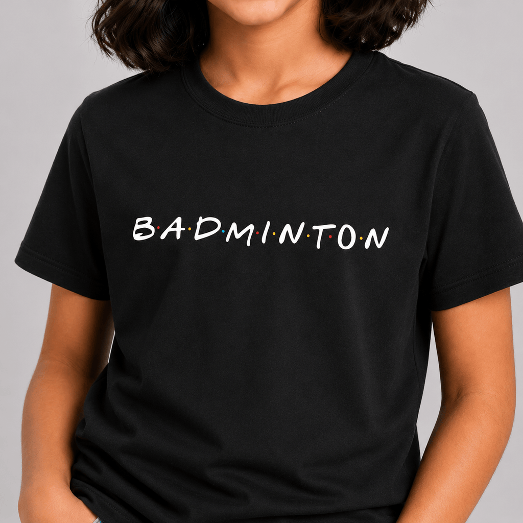 Badminton Doodle: Cotton Badminton T-Shirt