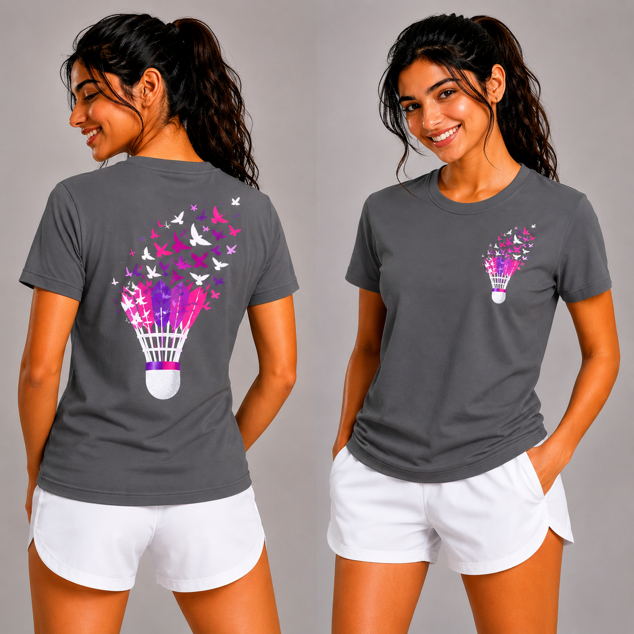 Shuttle Butterfly: Dry-fit Badminton T-Shirt