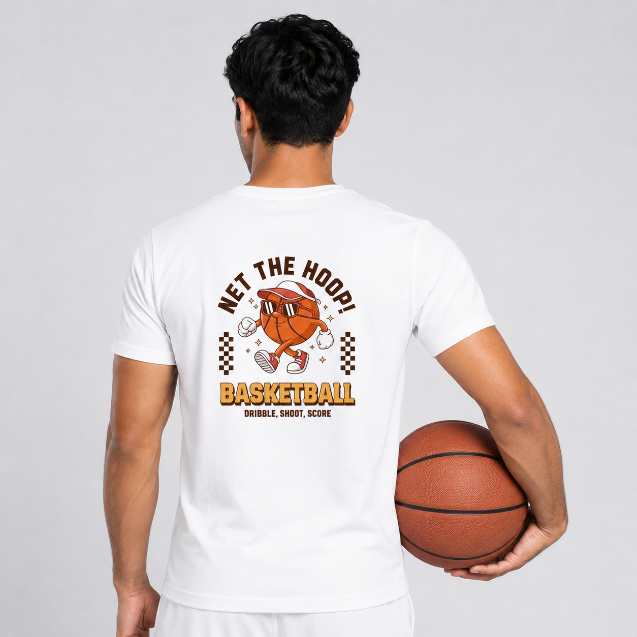 Net the Hoop: Cotton Basketball T-Shirt