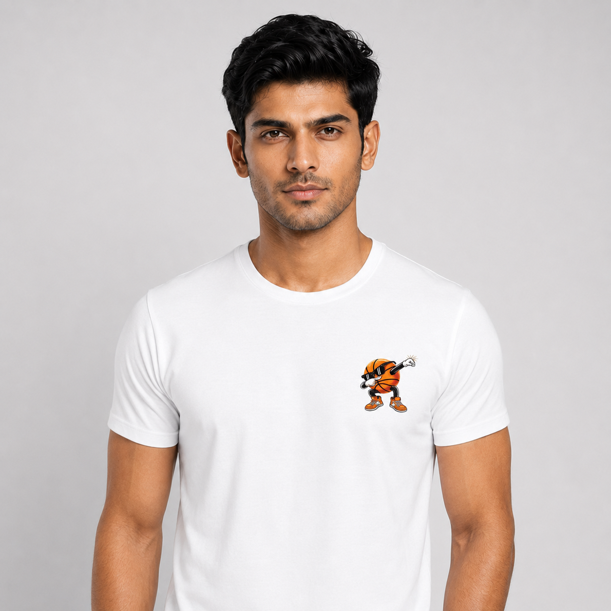 Net the Hoop: Cotton Basketball T-Shirt