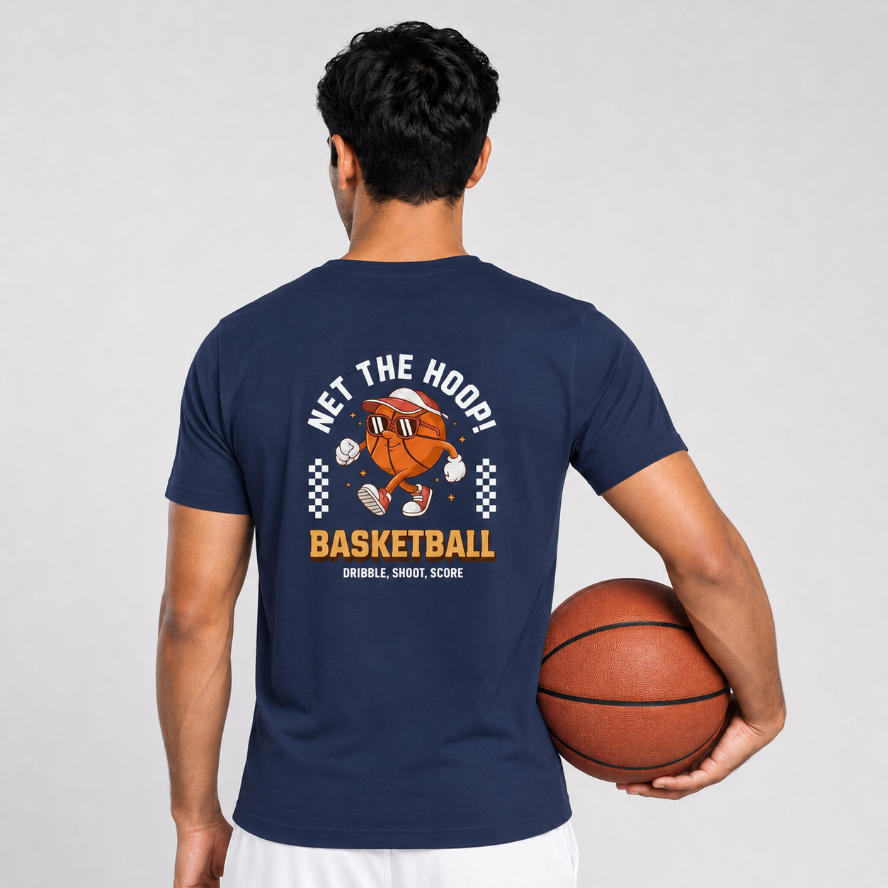 Net the Hoop: Cotton Basketball T-Shirt