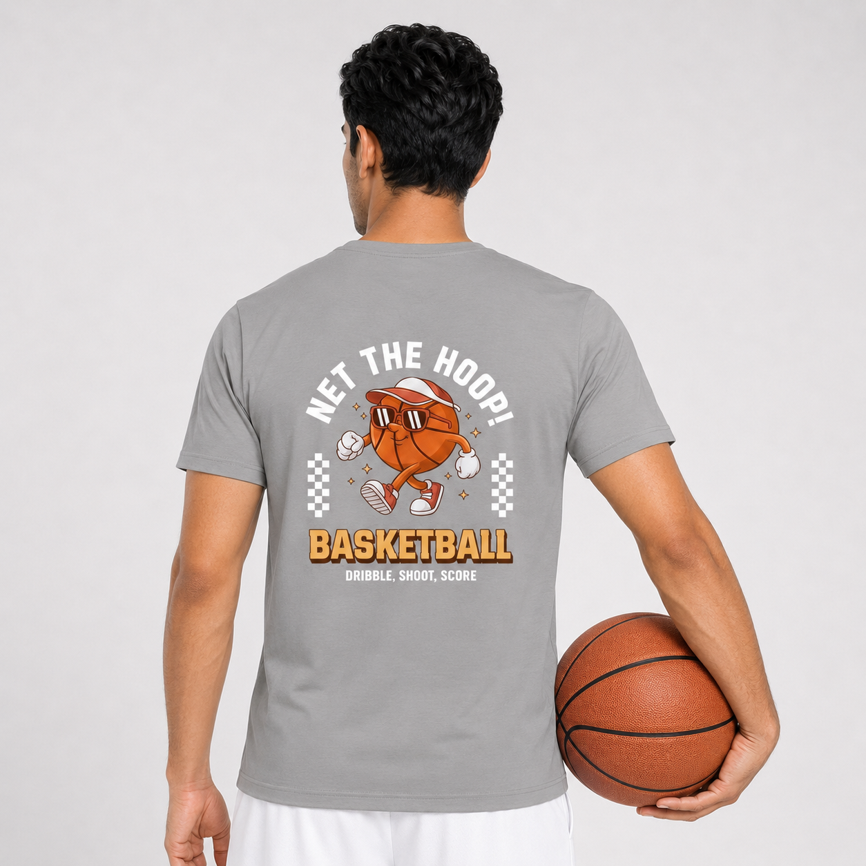 Net the Hoop: Cotton Basketball T-Shirt