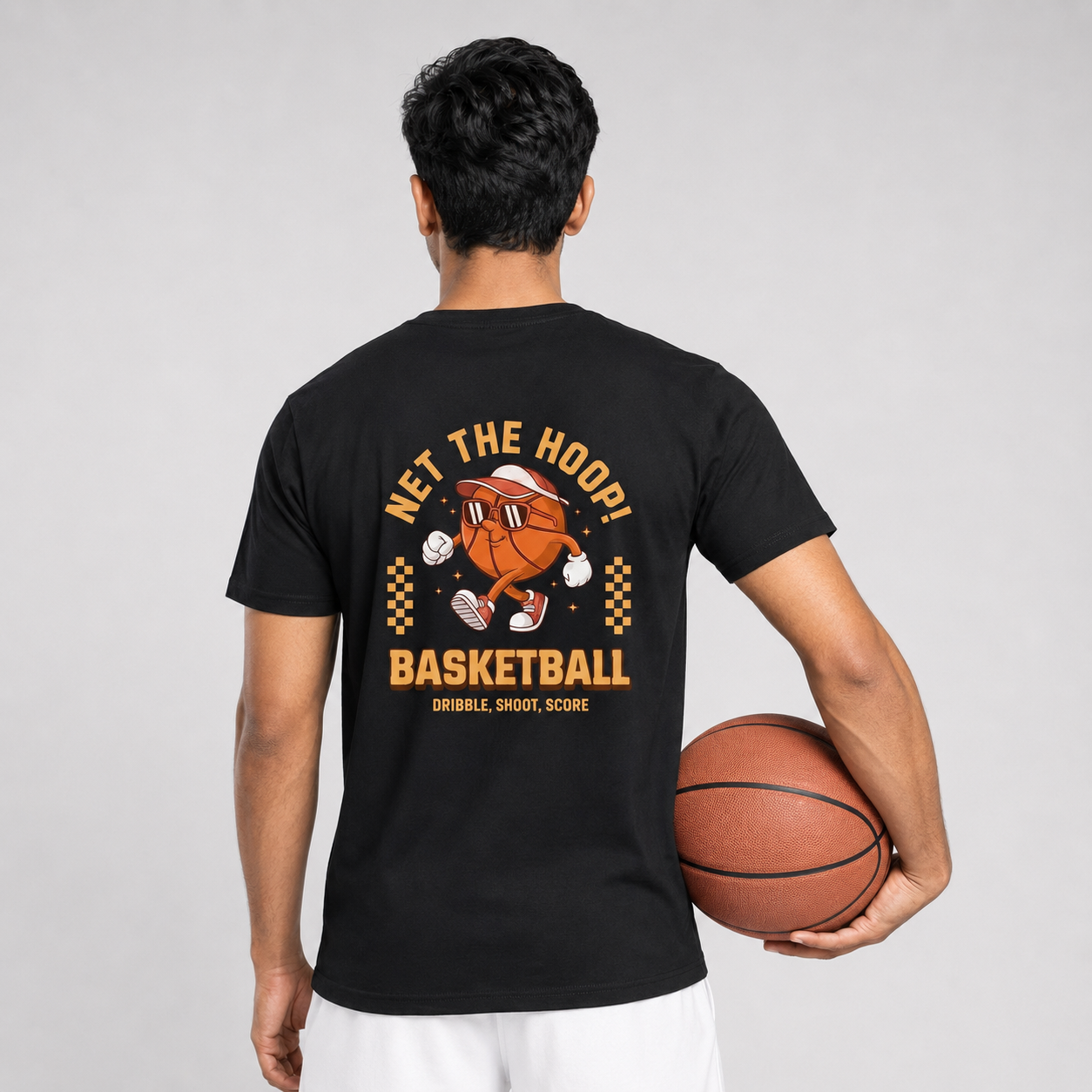 Net the Hoop: Cotton Basketball T-Shirt