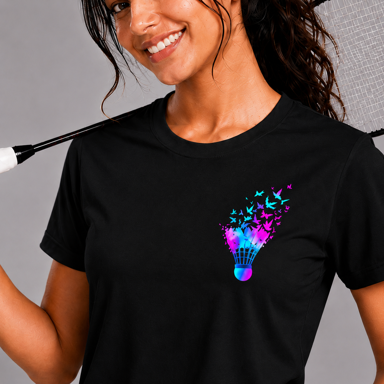 Shuttle Butterfly: Dry-fit Badminton T-Shirt