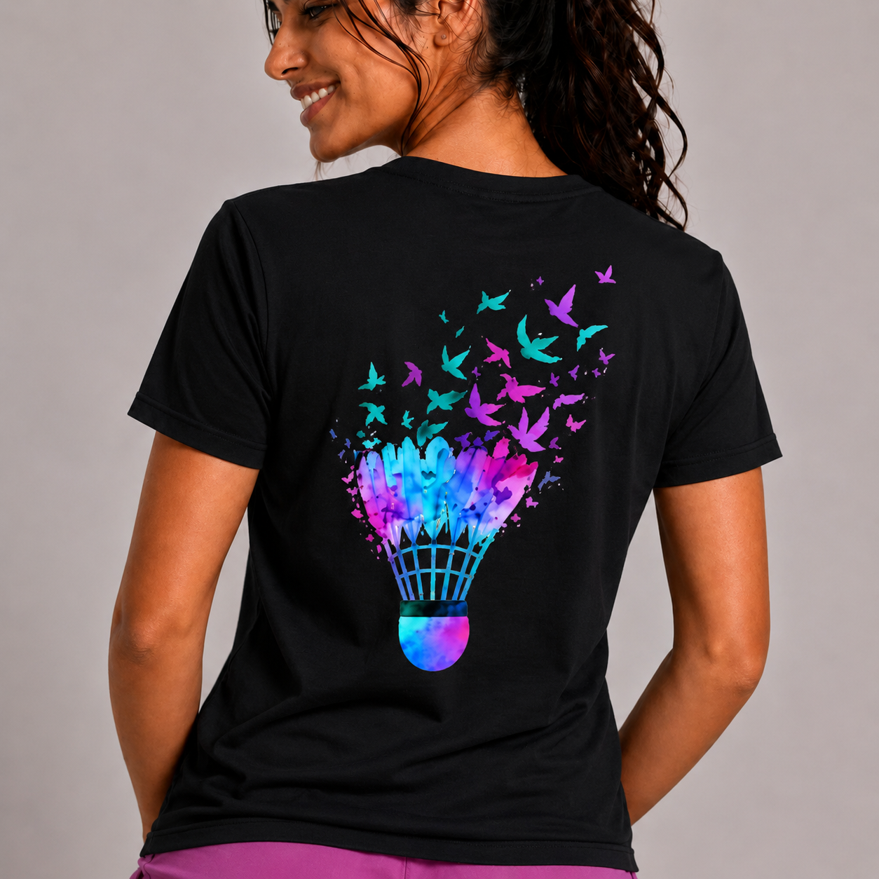Shuttle Butterfly: Dry-fit Badminton T-Shirt