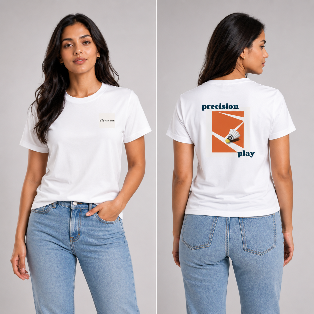 Precision Play: Cotton Badminton T-Shirt