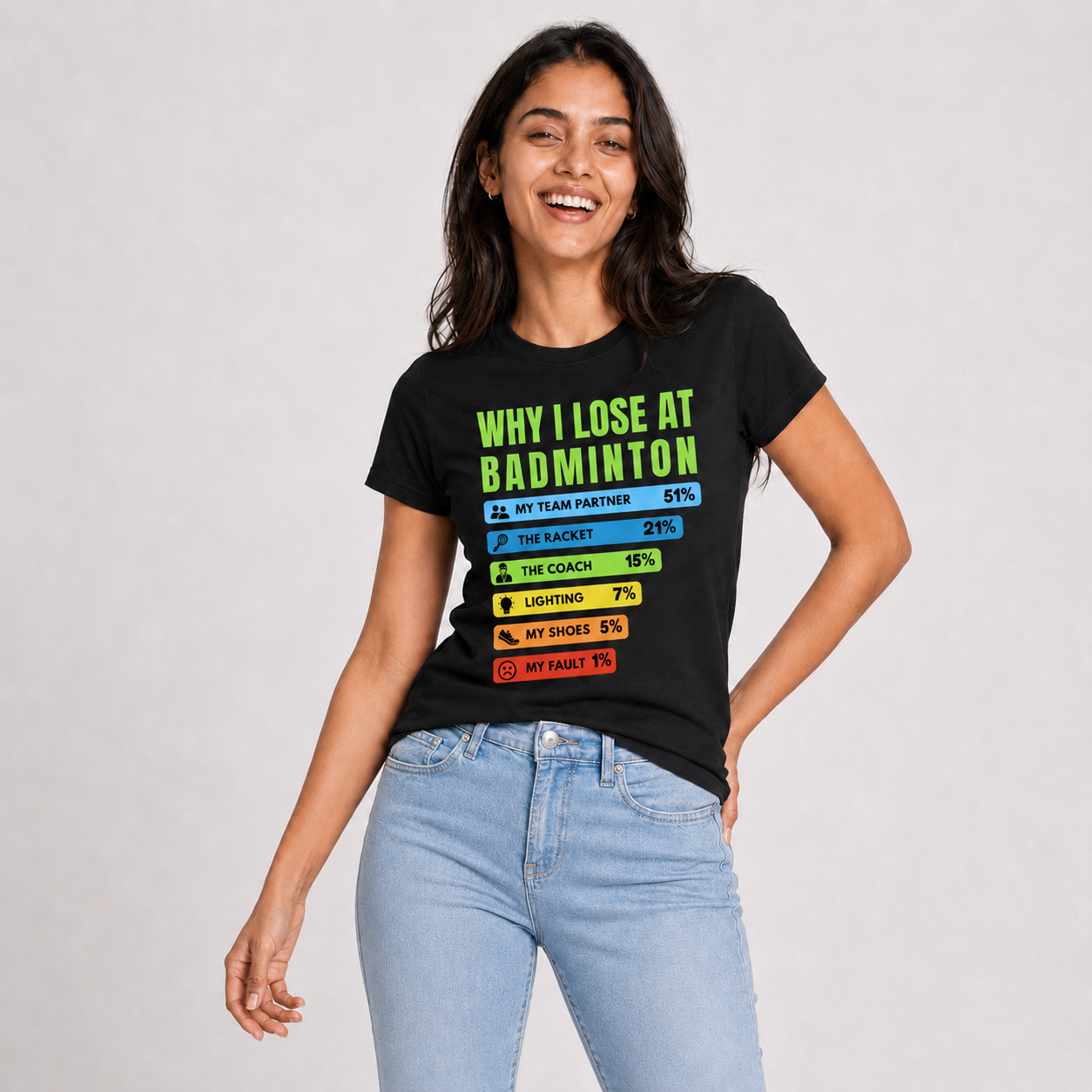 Blame Game: Cotton Badminton T-Shirt