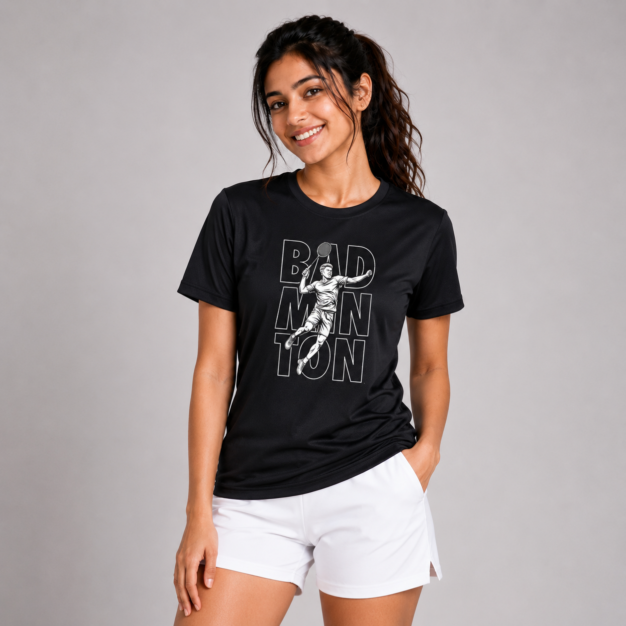 Smash Mode: Dry-fit Badminton T-Shirt