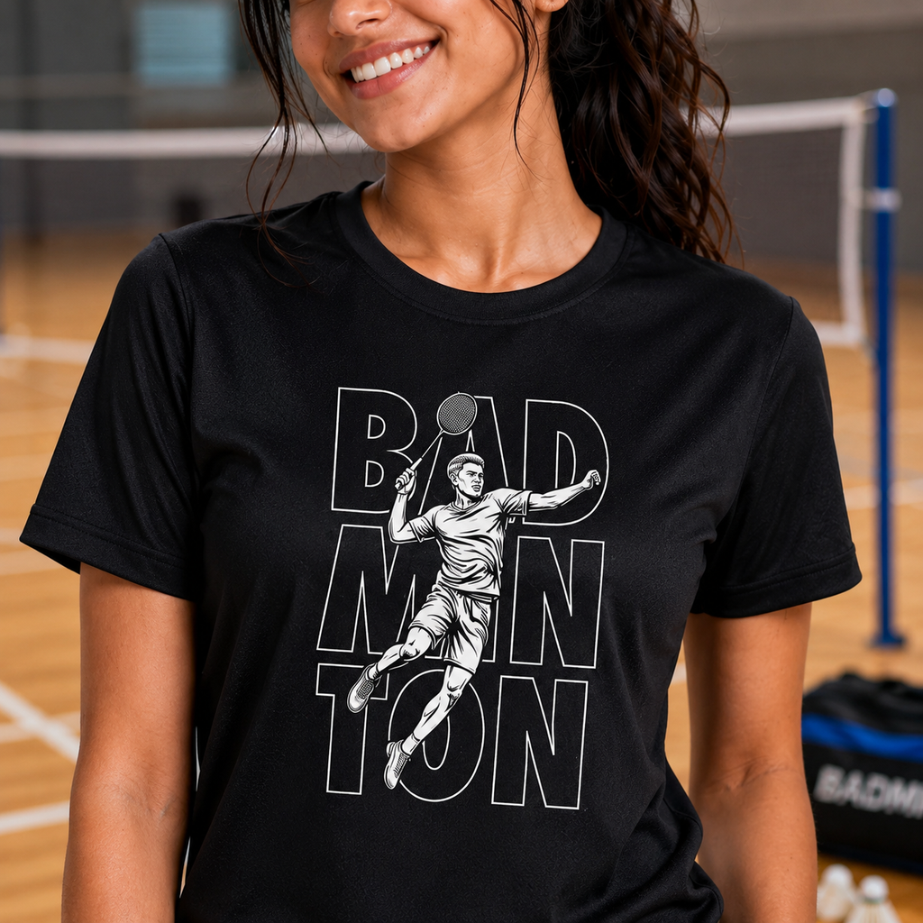 Smash Mode: Dry-fit Badminton T-Shirt