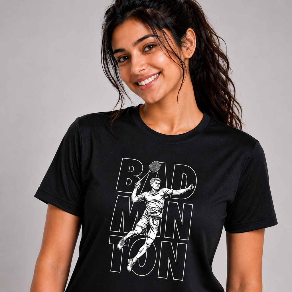 Smash Mode: Dry-fit Badminton T-Shirt