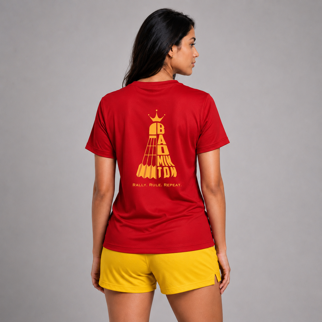Rally Ruler: Dry-Fit Badminton T-Shirt