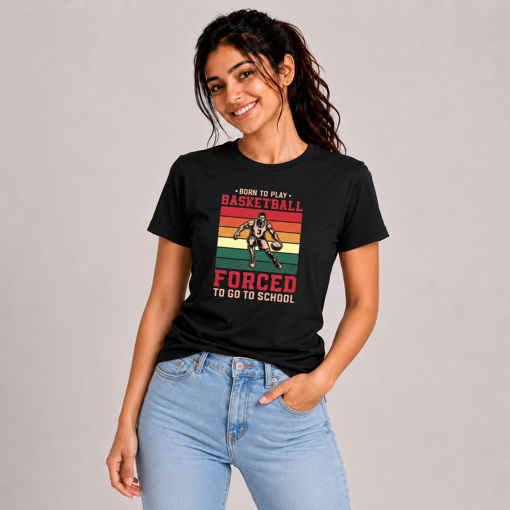 Retro Style: Cotton Basketball T-Shirt