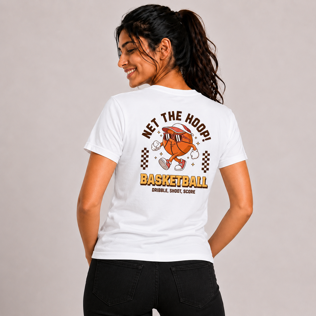Net the Hoop: Cotton Basketball T-Shirt