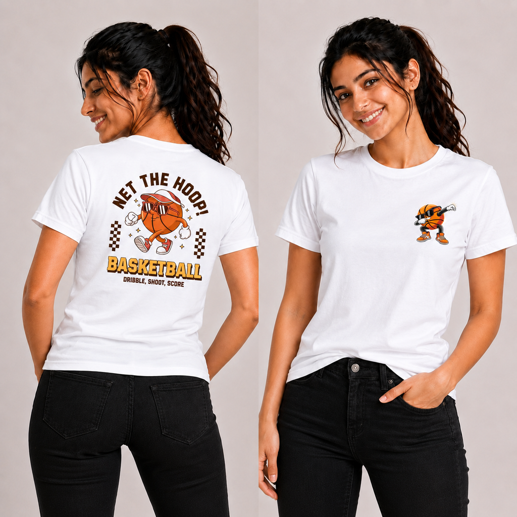 Net the Hoop: Cotton Basketball T-Shirt