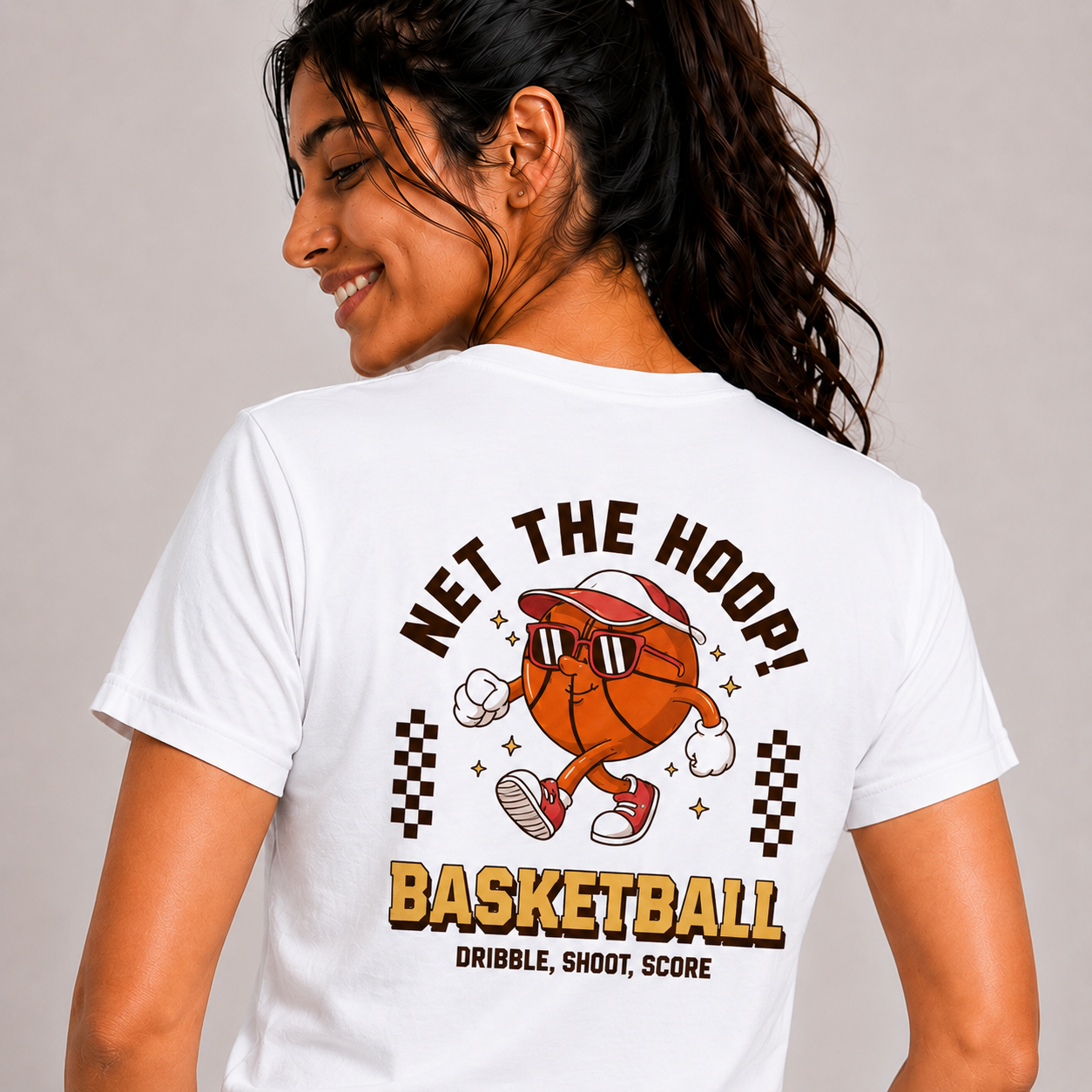 Net the Hoop: Cotton Basketball T-Shirt