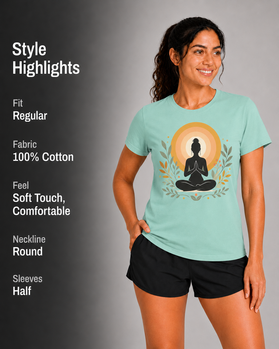 Inner Glow: Cotton Yoga T-Shirt